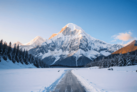 日照雪山金山摄影图2