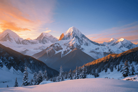 冬季寒冷雪山高山摄影配图8