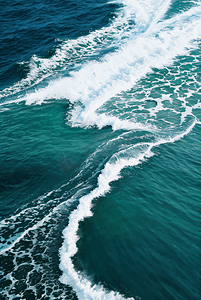 蓝色大海海浪摄影照片_蓝色大海浪花摄影图片4