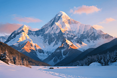 冬季寒冷雪山高山摄影图4