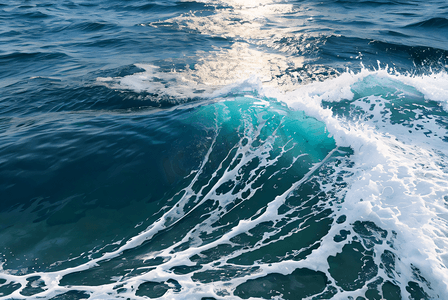 蓝色大海海浪摄影照片_蓝色大海浪花高清摄影图片3