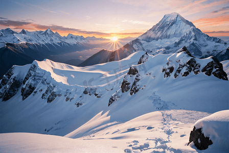 冬季寒冷雪山高山摄影图片2