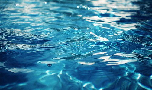 夏天游泳池蓝色水波纹