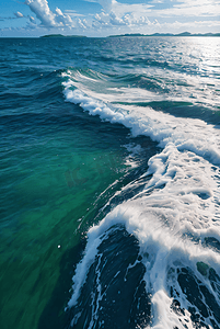 蓝色大海海浪摄影照片_蓝色大海浪花摄影图片8
