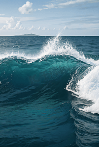 蓝色大海浪花摄影照9高清摄影图