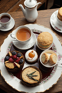 下午茶糕点摄影照片_美味甜品糕点摄影图3