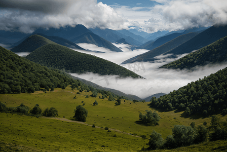 云雾缭绕的山脉摄影图9