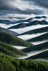 高山山脉云雾摄影图片1