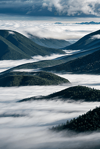 绿色大山云雾摄影图片6