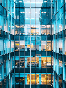 城市商务楼背景摄影照片_办公大楼玻璃窗仰拍