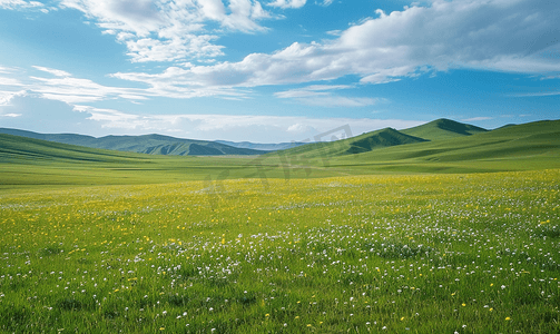 内蒙古射箭摄影照片_内蒙古大草原天然牧场