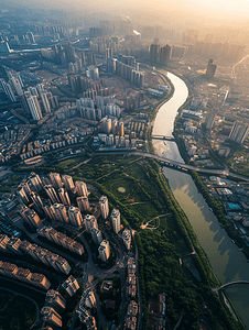 高空摄影成都城市风景摄影