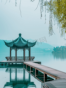 远山远山摄影照片_中国的西湖风景