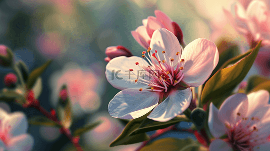 浪漫，粉色背景图片_盛开的花朵唯美背景9