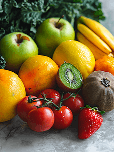 吹笛者摄影照片_一堆水果和蔬菜