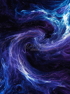 黑紫色鎏金流线线条抽象艺术背景9