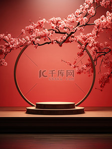春节元素背景图片_春节红色元素电商背景