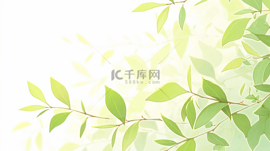 春天简约创意背景图片_绿色树叶简约创意背景11