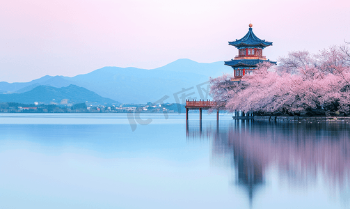 历史的摄影照片_中国的西湖风景