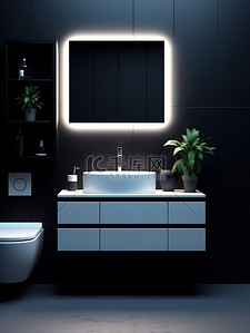欧式浴室柜背景图片_北欧风格的智能浴室家居背景