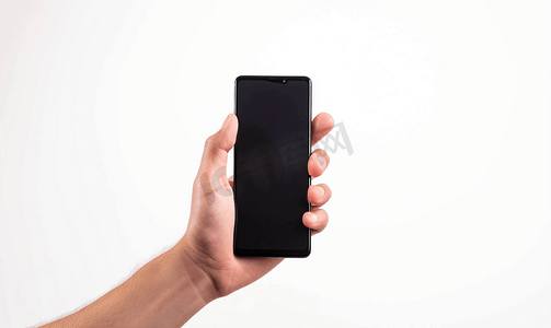 手机黑色苹果手机摄影照片_样机手持黑色智能手机