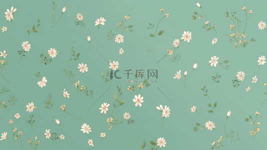 绿色小清新图框有花朵的背景图14