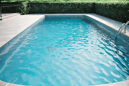 夏季清凉蓝色游泳池摄影图9