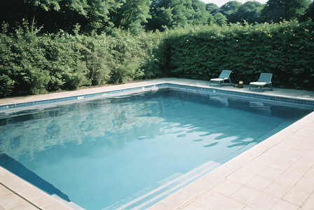 夏季清凉蓝色游泳池摄影图片0