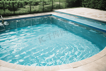夏季清凉蓝色游泳池摄影照片5