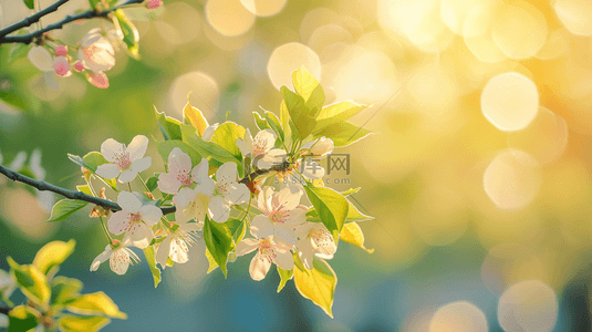 含苞待放的桃花背景图片_春天公园里树枝上小花绽放的背景图3
