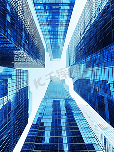 城市科技背景摄影照片_摩天大楼高科技商务楼城市