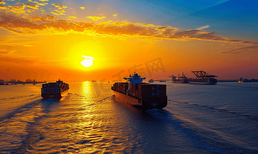 夕阳物流国际集装箱船舶货物货机