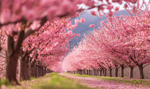 春天樱花园景色