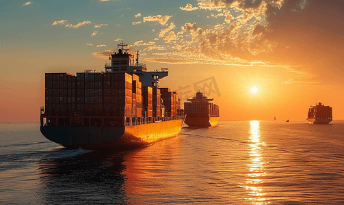 夕阳物流国际集装箱船舶货物货机