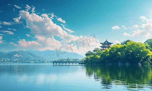 浙江夜景摄影照片_中国的西湖风景