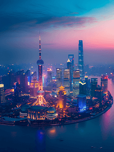 上海的天际线地标