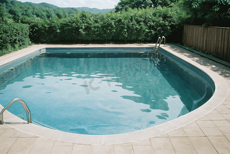 夏季清凉蓝色游泳池摄影图片6