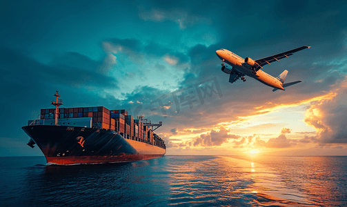 国际环境摄影照片_物流国际集装箱船舶货物货机