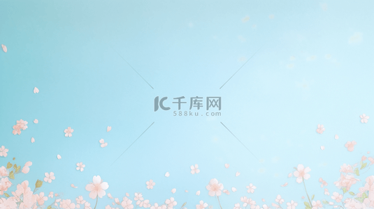 蓝色文艺清新小碎花背景18