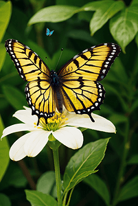 花丛中采蜜的蝴蝶摄影配图6