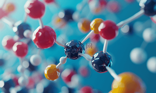 立体科学背景图片_原子与分子立体模型2