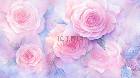 情人节粉色清新背景图片_清新春天粉色水粉质感玫瑰底纹素材