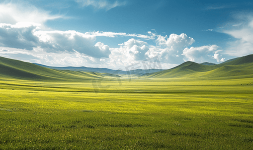 草原河流摄影照片_内蒙古大草原天然牧场