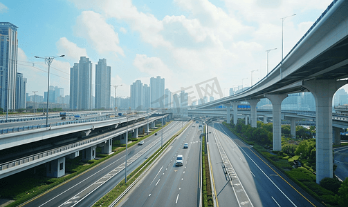 上海高架的路中交通运输