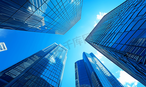 城市科技背景摄影照片_摩天大楼高科技商务楼城市