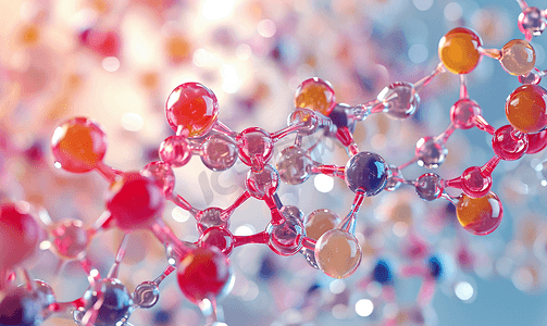 物理学摄影照片_分子模型的三维图科学医疗