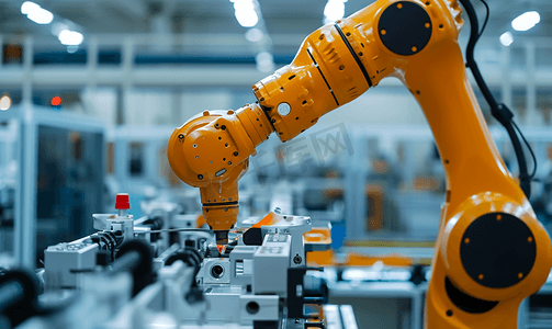 工程师在智能化工厂对自动化机器人武器机进行实时监控系统软件的检查和控制