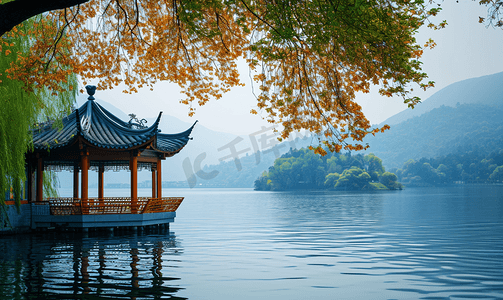 浙江雷峰塔摄影照片_中国的西湖风景