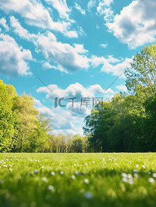 破土绽放的小草背景图片_春天草地小草树木自然景色背景图