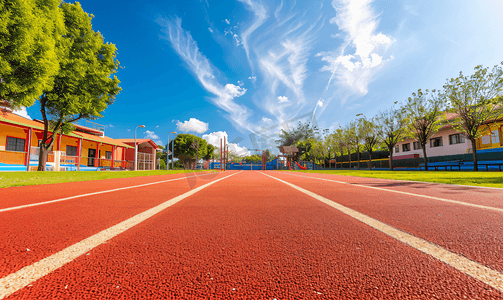 学校操场的红色跑道3